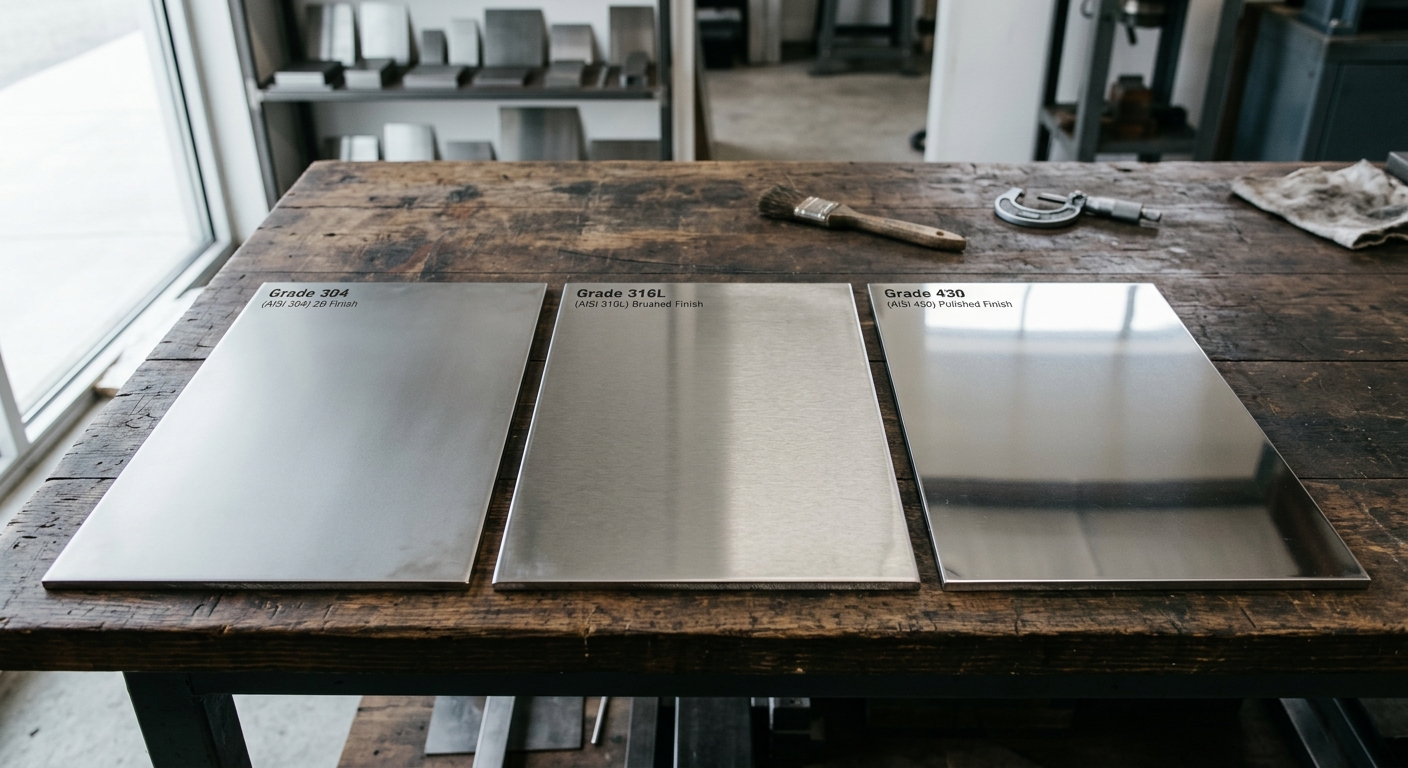 Comparison of 304, 316, and 430 stainless steel sheets